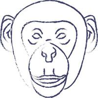 singe visage main tiré vecteur illustration