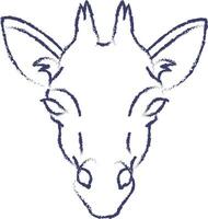 girafe visage main tiré vecteur illustration