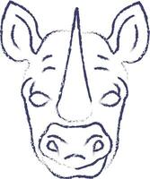 rhinocéros visage main tiré vecteur illustration