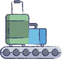 bagages convoyeur main tiré vecteur illustration