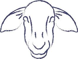 mouton visage main tiré vecteur illustration