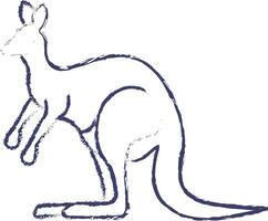 kangourou main tiré vecteur illustration