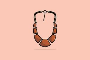 femmes mode acier perles Collier vecteur illustration. beauté mode objets icône concept. moderne style un événement perles Collier vecteur conception.