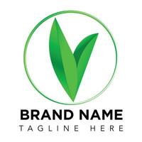 initiale lettre v logo conception avec Naturel feuille.vecteur affaires et l'image de marque logo isolé sur blanc Contexte vecteur