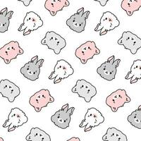 mignonne enfants vecteur arrière-plan, modèle avec lapins, lièvre et ours, chats dans anime style, kawaii. adapté pour décorer enfants pièces, fond d'écran, emballage papier, enfants vêtements.