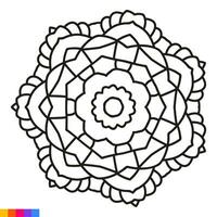 mandala art pour coloration livre. nettoyer décoratif rond ornement. Oriental modèle, vecteur illustration coloration livre page. circulaire modèle dans forme de mandala pour henné, Mehndi, tatouage, décoration.