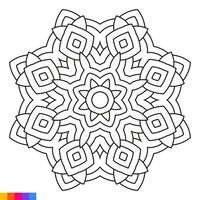 mandala art pour coloration livre. nettoyer décoratif rond ornement. Oriental modèle, vecteur illustration coloration livre page. circulaire modèle dans forme de mandala pour henné, Mehndi, tatouage, décoration.