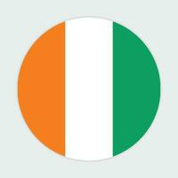 Ivoire côte drapeau vecteur icône conception. Ivoire côte cercle drapeau. rond de Ivoire côte drapeau.