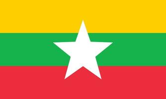 plat illustration de myanmar drapeau. myanmar drapeau conception. vecteur
