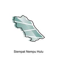 carte ville de siempat nempu hulu logo vecteur conception. abstrait, dessins concept, logos, logotype élément pour modèle.
