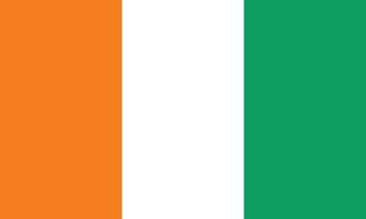 plat illustration de Ivoire côte drapeau. Ivoire côte drapeau conception. vecteur