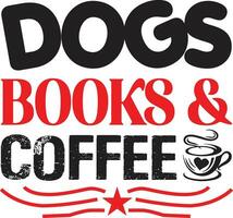 chiens livres et café vecteur