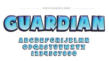 typographie de dessin animé 3d bleu clair vecteur