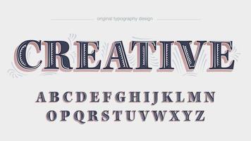 typographie vintage 3d décorative vecteur