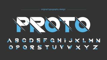 typographie sportive en tranches futuriste bleue vecteur