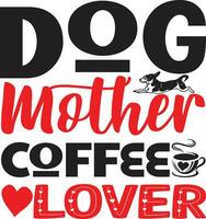 chien mère amateur de café vecteur