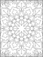 coloration livre pages. mandala. abstrait islamique fleur. enfants et adulte anti stress coloration livre. blanc arrière-plan, noir contour. vecteur Stock illustration. modèle mandala coloration pages