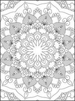 mandala coloration livre pour adulte. mandala coloration pages. mandala coloration livre. sans couture vecteur modèle. noir et blanc linéaire dessin. coloration page pour les enfants et adultes.