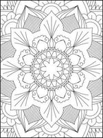 coloration livre pages. mandala. abstrait islamique fleur. enfants et adulte anti stress coloration livre. blanc arrière-plan, noir contour. vecteur Stock illustration. modèle mandala coloration pages