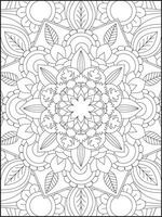 coloration livre pages. mandala. abstrait islamique fleur. enfants et adulte anti stress coloration livre. blanc arrière-plan, noir contour. vecteur Stock illustration. modèle mandala coloration pages