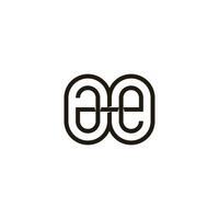 lettre ae cercles géométrique lien ligne logo vecteur