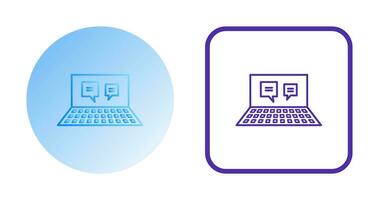 icône de vecteur de conversation en ligne unique