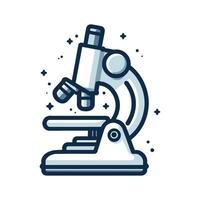 microscope ligne icône. pharmacie et science symbole. laboratoire, expérience, microbe. plat vecteur illustration, eps dix.