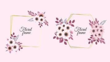 couronne romantique avec citation texte place modèle de carte invitation de fleurs vecteur