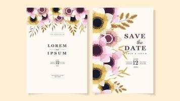 invitation de mariage botanique fleurs sauvages printemps luxe ornement floral vecteur