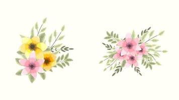 collection botanique de bouquet floral pour le parfum de cosmétiques de beauté vecteur