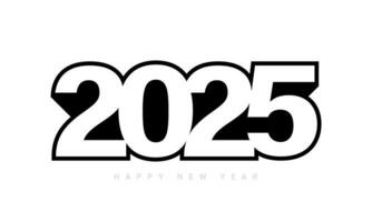 2025 content Nouveau année texte conception. vecteur