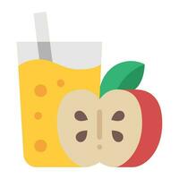 Pomme Cidre plat icône, vecteur et illustration