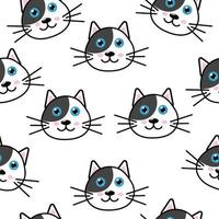 tête de chat mignon dessin animé kitty pattern.eps vecteur
