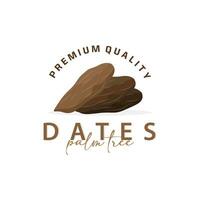 Date fruit logo, élégant minimaliste prime conception, sucré Date fruit logo modèle illustration vecteur