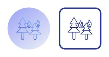 feu unique dans l'icône de vecteur de forêt