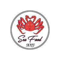 Fruit de mer logo conception restaurant Frais Crabe et crevette logo vecteur