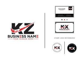 kz, kz logo icône, moderne kz brosse lettre logo vecteur