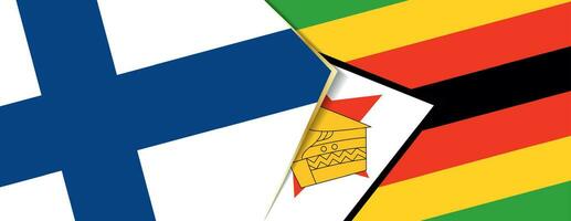 Finlande et Zimbabwe drapeaux, deux vecteur drapeaux.