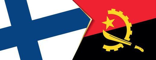 Finlande et angola drapeaux, deux vecteur drapeaux.