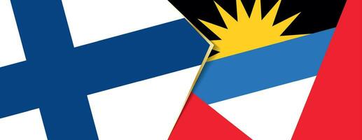 Finlande et antigua et Barbuda drapeaux, deux vecteur drapeaux.