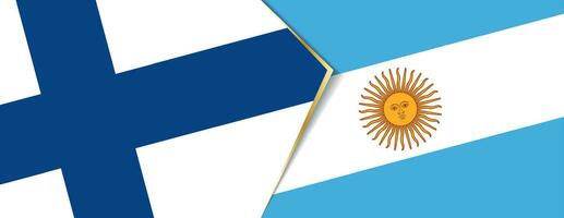 Finlande et Argentine drapeaux, deux vecteur drapeaux.