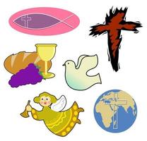 objets chrétiens et religieux vecteur