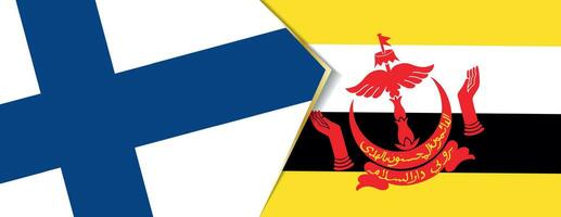 Finlande et brunei drapeaux, deux vecteur drapeaux.