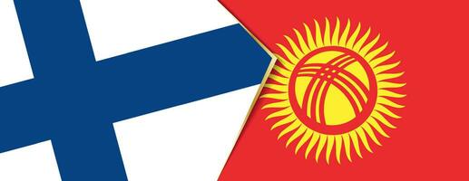Finlande et Kirghizistan drapeaux, deux vecteur drapeaux.
