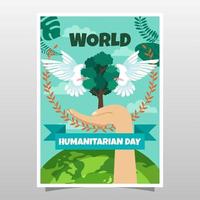 affiche dactivisme de la journée humanitaire mondiale vecteur