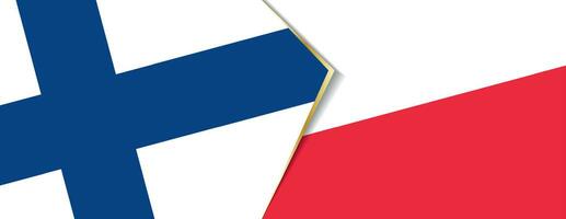 Finlande et Pologne drapeaux, deux vecteur drapeaux.