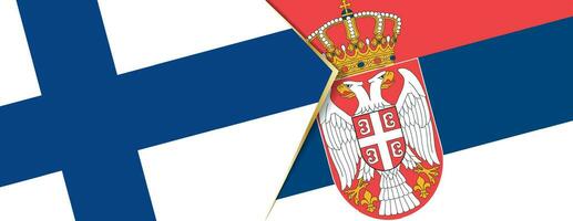 Finlande et Serbie drapeaux, deux vecteur drapeaux.