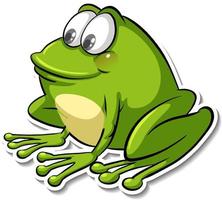 un autocollant animal mignon de bande dessinée de grenouille vecteur