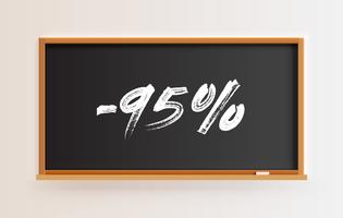 Tableau noir détaillé avec titre «95%», illustration vectorielle vecteur