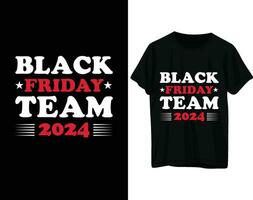 noir Vendredi équipe 2024 T-shirt conception vecteur
